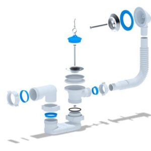 Сифон Ани 11/2" д/ванны с вып. и переливом плоский Е050