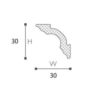 Плинтус 2м NMC LX-30 вш 30*30 (MP)