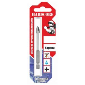 Сверло по керамике и стеклу 6мм Hardcore 4 грани 151006