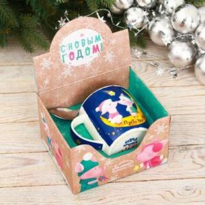 Кружка 350мл+ложка "Чудес в Новом году"  набор 3579933