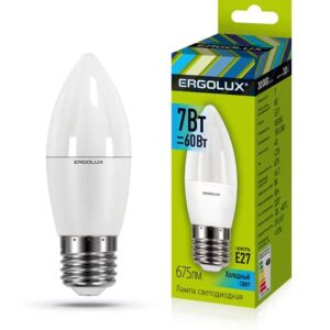 Лампа эл. светод. свеча Ergolux LED-C35-7W-E27-4K 7Вт Е27 4500К