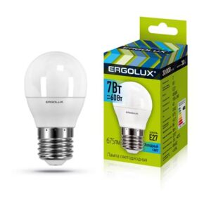 Лампа эл. светод. шар Ergolux LED-G45-7W-E14-4K 7Вт Е14 4500К