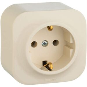 Розетка 1-м ОП QUTEO с/з 16А  сл. кость Leg 782241