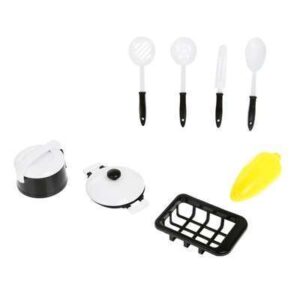 Игрушка Набор посуды ч/б с продуктами 8 предм. 4345965