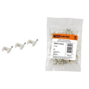 Скоба плоская пластик 14мм (уп.50шт) TDM