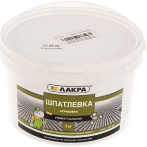 Шпатлевка акриловая универс. для внутр./наружных работ 3кг ЛАКРА 8034