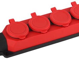 Колодка удл. Era K-4е RED 4гн евро IP44