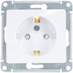 Механизм розетки 1-кл. СП GLOSSA 16A IP20 б/зазем. бел. 000141