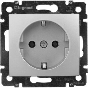 Механизм розетки 1-кл. СП Valena с/зазем. алюм. Led 770120