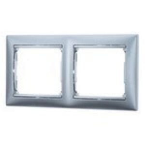 Рамка 2-м Valena горизонт. алюмин.  Leg 770152