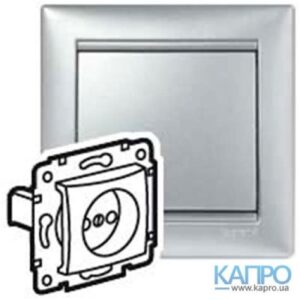 Розетка Valena 1-М 16А без заз. алюм. 770116