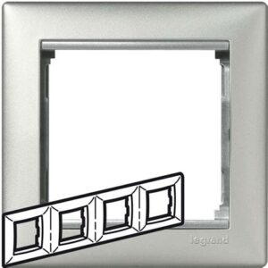Рамка 4-м Valena горизонт. алюмин.  Leg 770154
