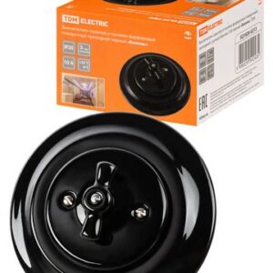 Выключатель фарфор. черный "Болонь" поворотный