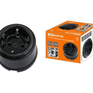 Розетка "Болонь" черная фарфор. 2П+3 16А 250В ТDМ