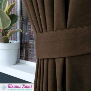 Портьера КАНВАС 150х260 св. коричневый ГП