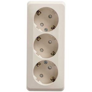 Розетка3-м ОП Этюд 16А с заземл. крем SchE РА16-012К 401805