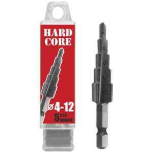 Сверло 4х12мм (5ступ.) по металлу  шаговое "HARDCORE" 142412