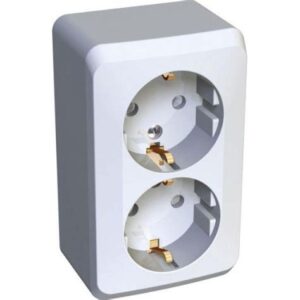 Розетка 2-м ОП 16А IP20 250B 2х 2Р+Е сл.кость с/заземл.защ.шторки  Leg 782267