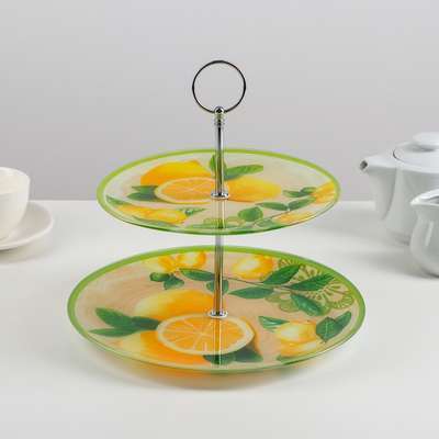 Блюдо 25/20х24см 2-х ярусное "Дольче" круглое 4541022