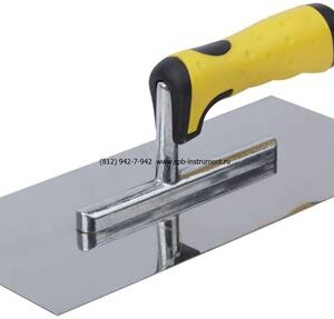 Гладилка нерж. мягкая черно-желтая ручка 280х130мм плоская 05172