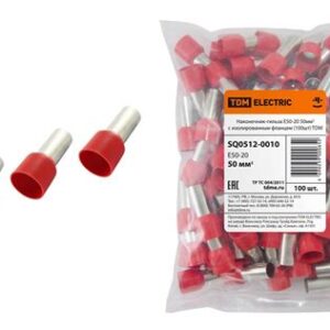 Наконечник-гильза изол.Е50-20 50кв.мм с изолированным флянцем TDM