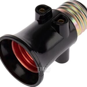 Патрон-розетка карболитовый Е27 черный с этикеткой REXANT 118855