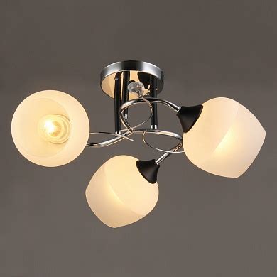 Люстра "ДИАГОНАЛЬ" 53х15х30см 3х40Вт ( хром-черный ) 2078474