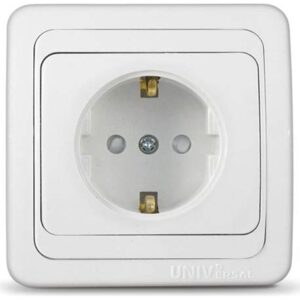 Розетка 1-м СП CIossa 16А IP20 с заземл.защ.шторки с крышкой бел. GSL000146 275156