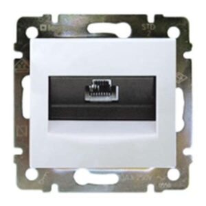 Механизм розетки компьютерной 1-м СП Velena RJ45 на винтах бел. Leg 774238