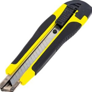 Нож технический 18мм усиленный прорезин.