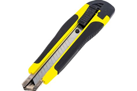 Нож технический 18мм усиленный прорезин.