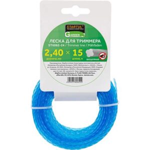 Леска ф 2.4мм х15м бесшумная STARTUL GARDEN 6062-24