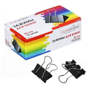 Зажимы д/бумаг 25мм. 12шт.металлические 4774620