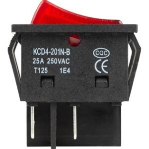 Выключатель клавишн. 250V 25A(4c) ON-OFF красный c подсветкой REXANT   362343