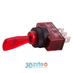 Тумблер 12V 20A(3c) ON-OFF однополюс.с красной подсветкой (ASW-13D) REXANT 60335