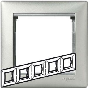 Рамка 5-м Valena горизонт.алюм.  Leg 770155