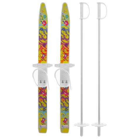 Лыжи дет. "ПЫЖИКИ " с палками 75/75см (в ассорт.) 7187574