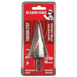 Сверло 4х39мм (13ступ.) по металлу  шаговое спиральное "HARDCORE" Torsion step 144439