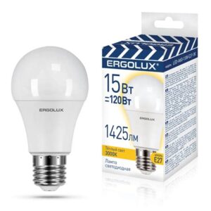 Лампа эл. светод. Ergolux LED-А60 15w/3K Е27 60924