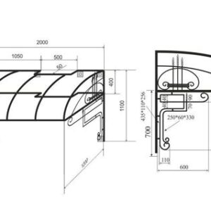 Козырек в разобранном виде К-8 (1500Х1000) Q