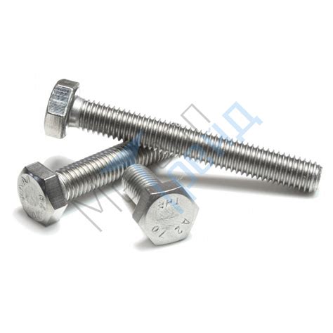Болт 5х60 шестигр/гол. полная резьба DIN 933(нерж.)