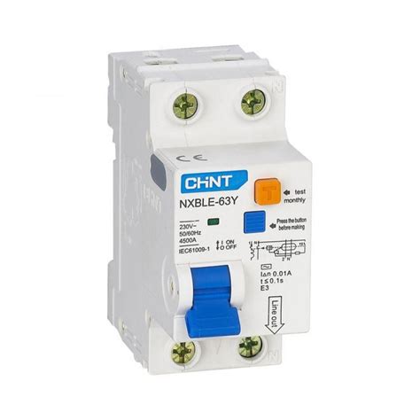 Выкл.авт.диф. тока 1п+N С 25А 30mA электрон. тип AC 4.5кА CHINT 105544