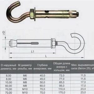 Анкер болт 12/100 с крюком 10032