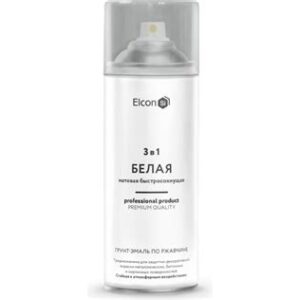 Грунт эмаль аэрозоль по ржавчине 3в1 матовая белая 520мл Elcon 462566 СМ-СТРОЙ