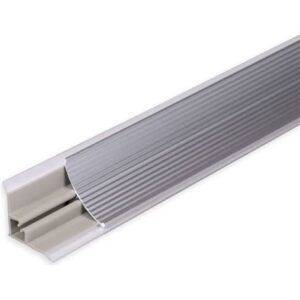 Плинтус д/столешн. ПВХ 25х25мм вогнутый рифленый серебро 3