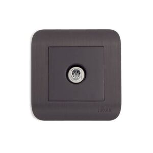 Розетка  LUXAR Deco с/у ТВ оконечная Венге с рифлен.рамкой 1004002