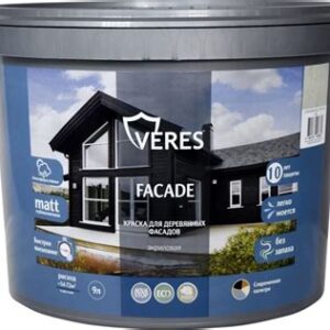 Краска акрил.для дерев.фасадов СЛОНОВАЯ КОСТЬ 9л "VERES" 256917