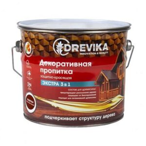 Пропитка декор."ЭКСТРА" 3в1 КАШТАН 3л "DREVIKA" 255355