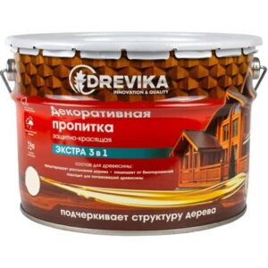 Пропитка декор."ЭКСТРА" 3в1 РЯБИНА 9л "DREVIKA" 255383
