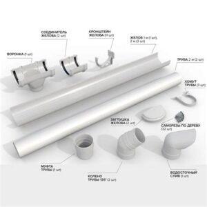 Комплект водосточной системы для ската 6м